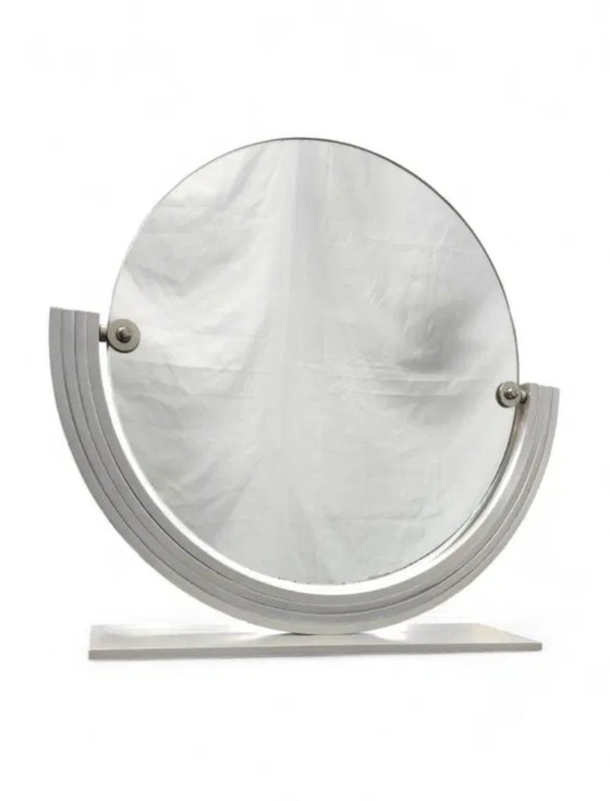 Image 1 of Mid-Century Nickel-Plated Brass Table Mirror / Vanity, Gaetano Missaglia Italy 1960s