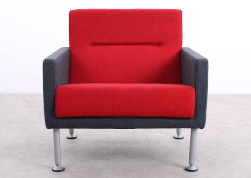 Coalesse Sidewalk High Back Armchair Red