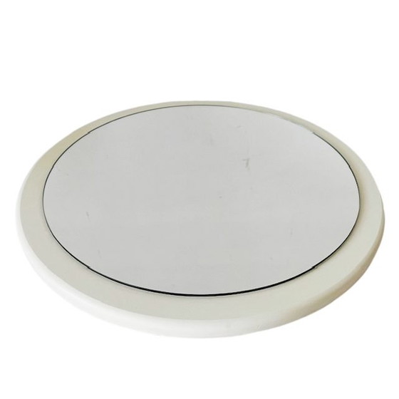 Image 1 of Italienischer Spiegel, weißes Holz, Mid-Century-Space-Age-Stil, 1970er Jahre