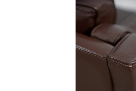 Image 1 of Divano vintage in pelle marrone, stile scandinavo moderno di metà secolo, anni '70