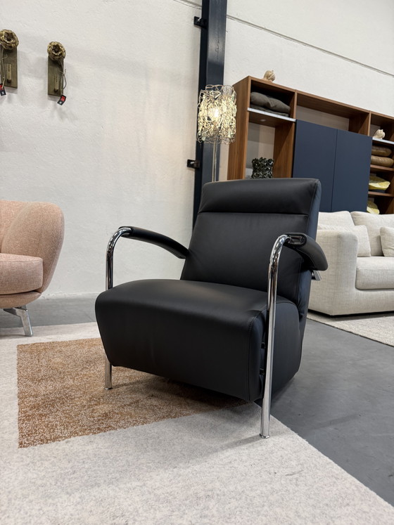 Image 1 of Leolux Scylla Fauteuil hoog zwart leer 