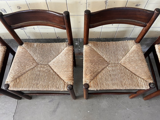 Image 1 of Vintage set van zes Wengé stoelen