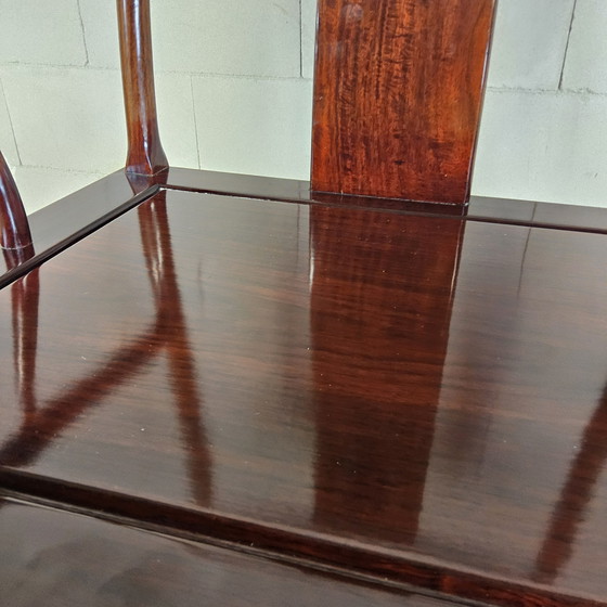 Image 1 of Set of Vintage Cherry Wood Chinese Armchairs / Asian / Bohemian Dining Table Chairs