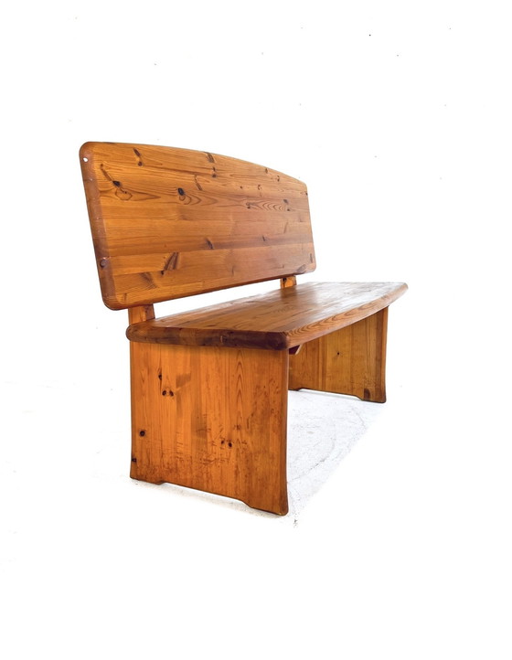 Image 1 of Vintage Brutalist bench in Pine, 1970s