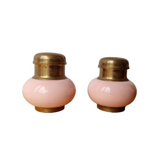 Vintage brass salt and pepper set