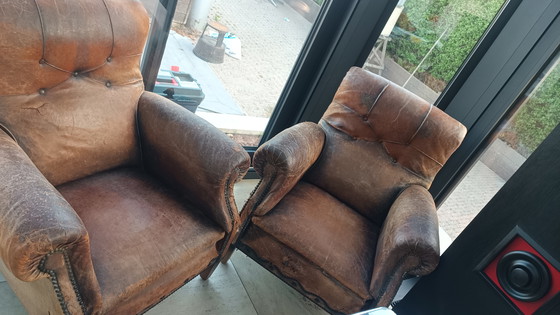 Image 1 of Set di 2 poltrone e sedili da club antichi