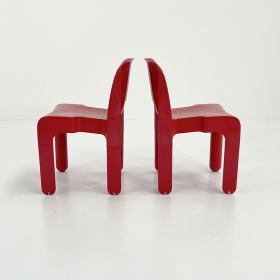 Image 1 of Red Model 4867 Universale Chair By Joe Colombo For Kartell, 1970S