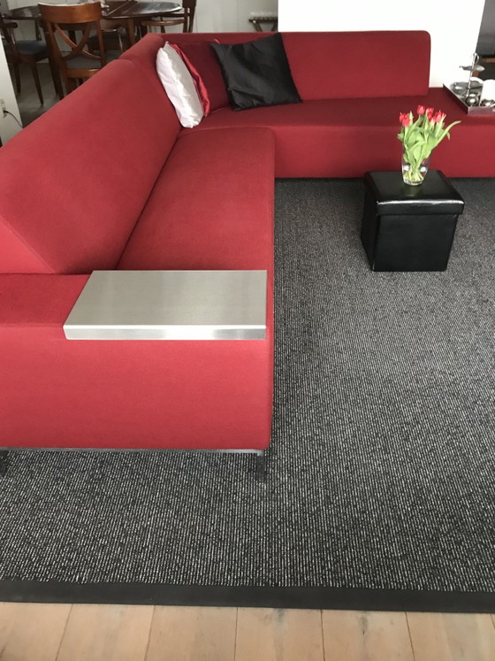 Gelderland Corner sofa 6511 in good condition, Metal, Textile, Red (photo 2 of 7)