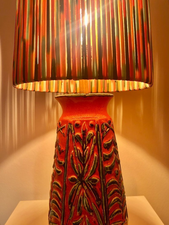 Image 1 of Lampe de table d'ambiance fabriquée à partir d'un vase en céramique Übelacker recyclé