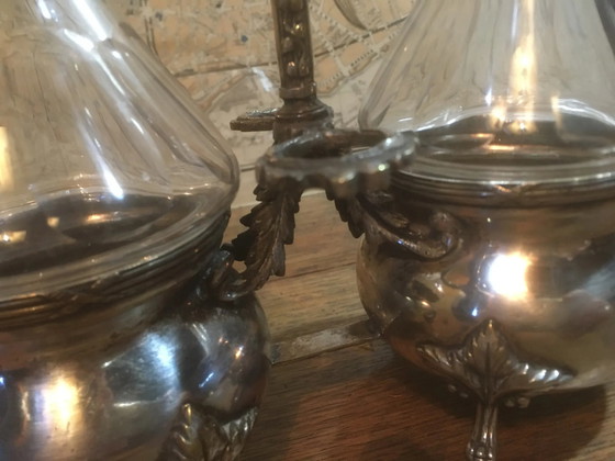 Set olio e aceto in argento e cristallo – Accessori da tavola, Crystal, Silver, Vintage (photo 10 of 11)