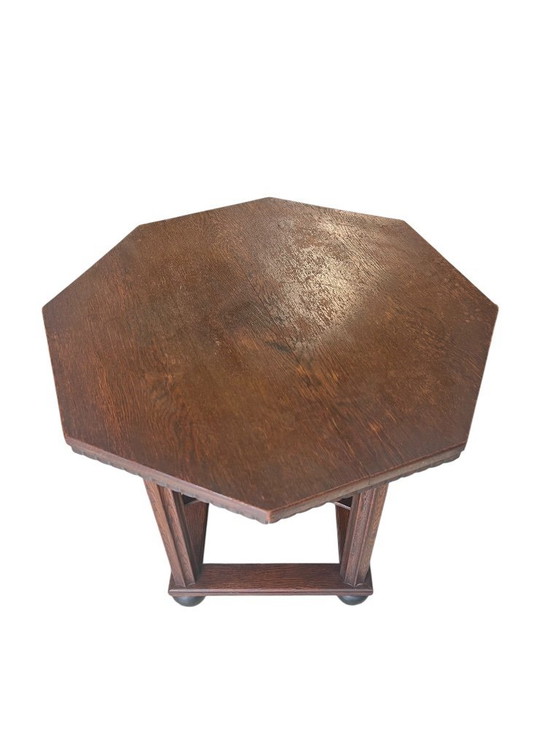 Image 1 of Table d'appoint Art déco en bois massif env. années 1920-1930