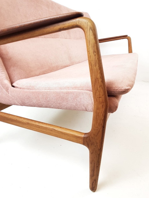 Vintage Bovenkamp Aksel Bender Madsen bankje | bank roze nieuw gestoffeerd
