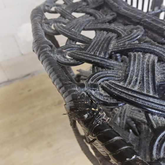 Image 1 of Chaise Paon Vintage en Rotin Emmanuelle / Chaise Paon (H147)