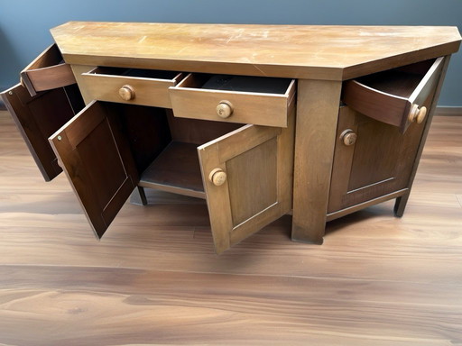 Walnut sideboard designed by Silvio Coppola for Bernini in the 1960s, an example of Made in Italy craftsmanship.