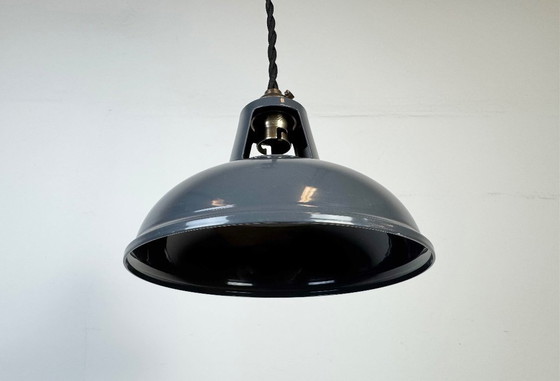 Image 1 of Lampada da soffitto vintage industriale verniciata in grigio, anni 2000