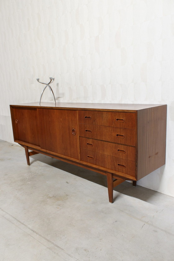 Image 1 of Credenza bassa in teak con mobile TV vintage danese