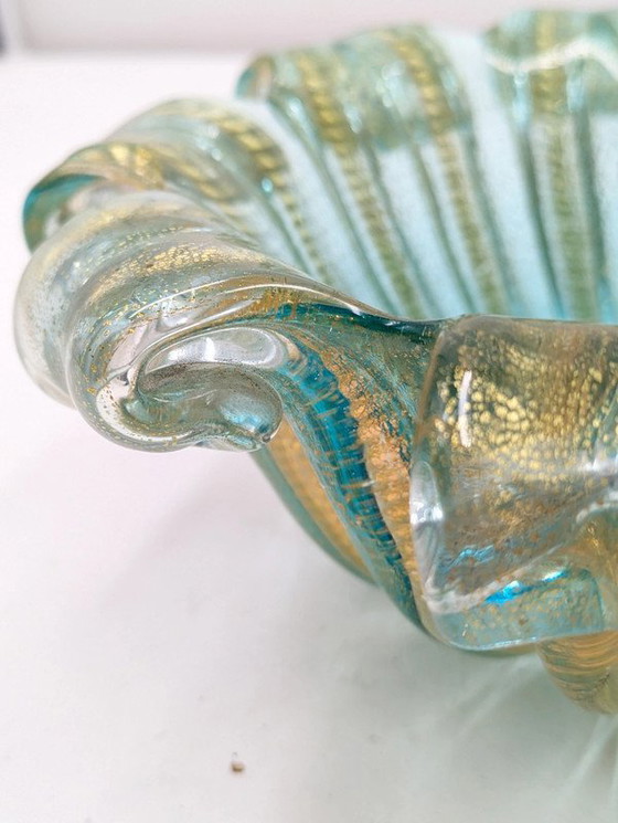 Image 1 of Attr. Barovier Murano glass - centerpiece with gold leaf inserts