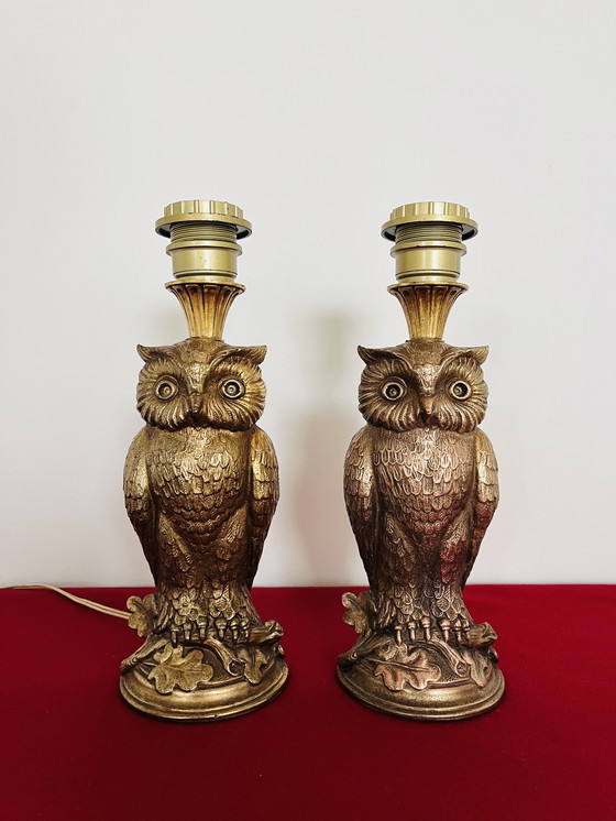 Image 1 of 2x Loevsky & Loevsky - Azienda di fusioni in metallo bianco - Gufo in bronzo