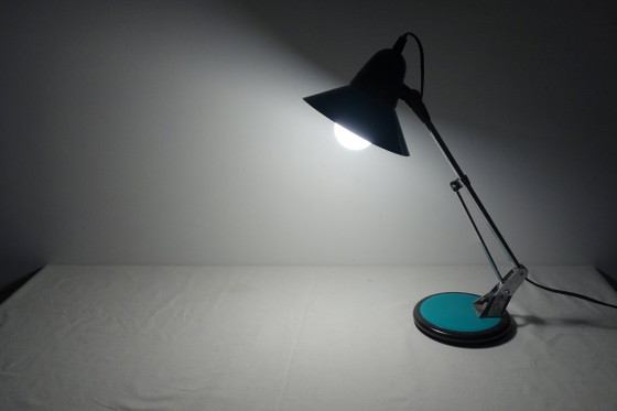 Lampe de Bureau Vintage par Aluminor, France, 1970s, Métal, Chrome, Turquoise (photo 5 sur 12)
