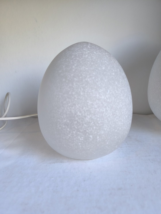 Image 1 of Lot de 3 lampes vintage en verre Clichy Egg