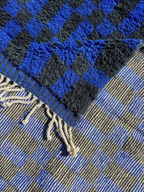 Image 1 of Tapis berbère marocain bleu 3 x 2 m