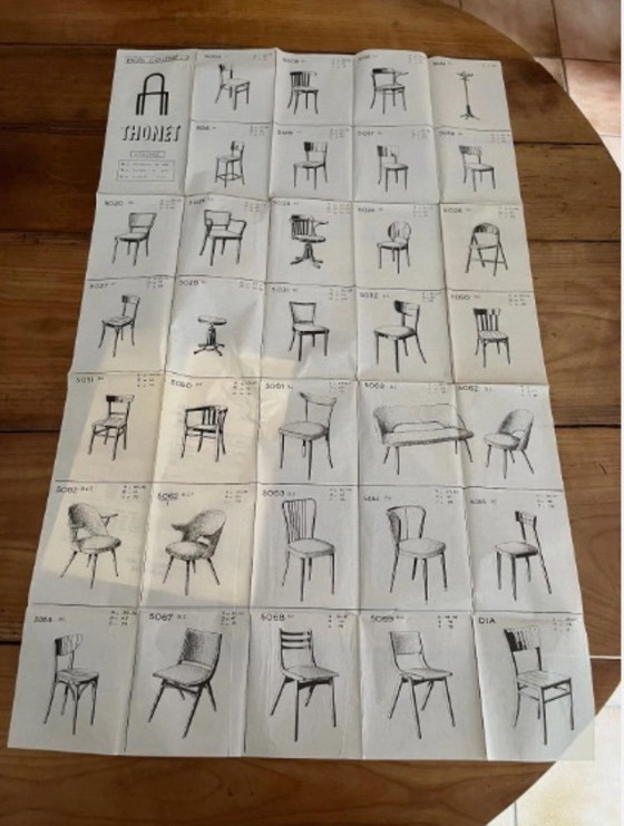 Image 1 of Sedia da cocktail in legno e similpelle rossa di Thonet - anni '50/'60