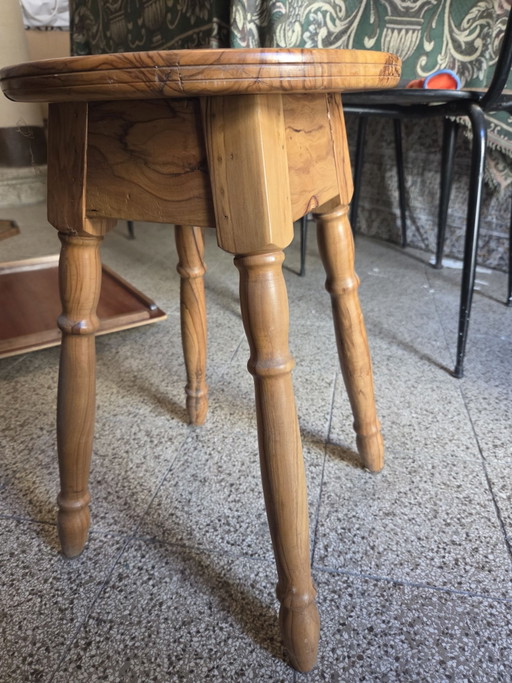 Superb vintage solid olive wood stool