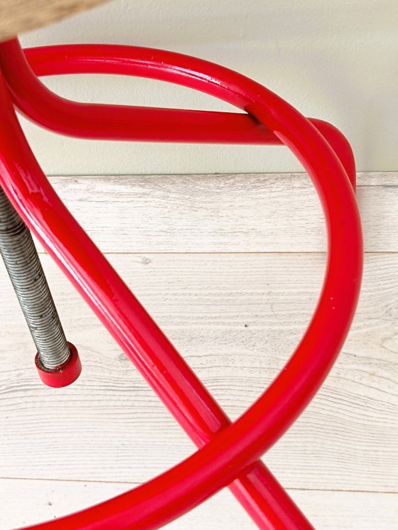 Image 1 of Antico sgabello da officina regolabile in altezza