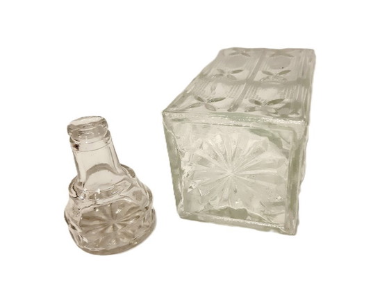 Image 1 of Vintage Ornate Glass Decanter with stopper