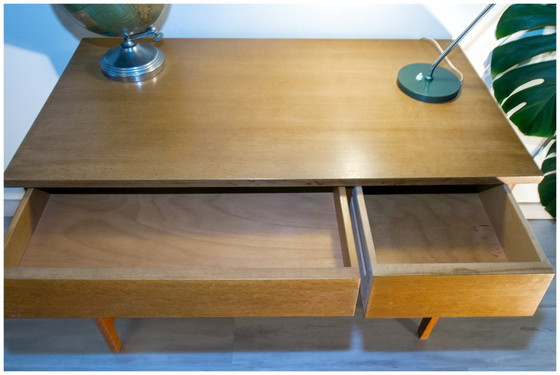 Image 1 of Vintage desk from the 1960s-70s, light oak, superb condition