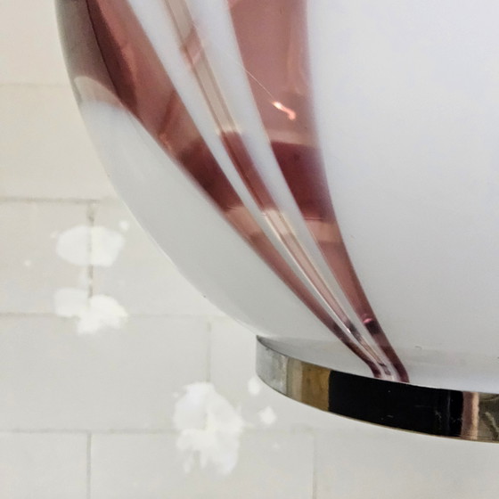 Image 1 of Vintage Itiliaans design Aubergine glazen Carlo Moretti Murano hanglamp (70s) / Italian design glass bulb hanging light 