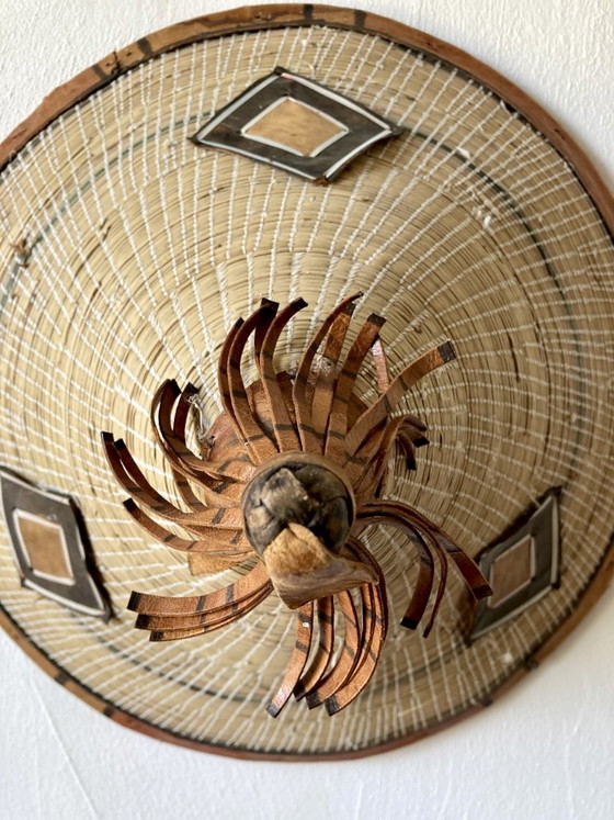 Duo de chapeaux traditionnels Peuls (Tingandé), Afrique de l'Ouest – Décorations murales, Rattan (photo 6 of 16)