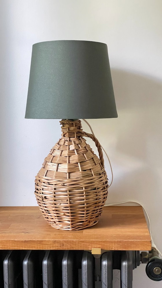 Image 1 of Dame Jeanne vintage rattan lamp