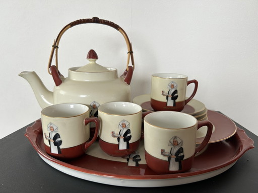 Antique Droste Cocoa Chocolate Service – servies, Porcelain