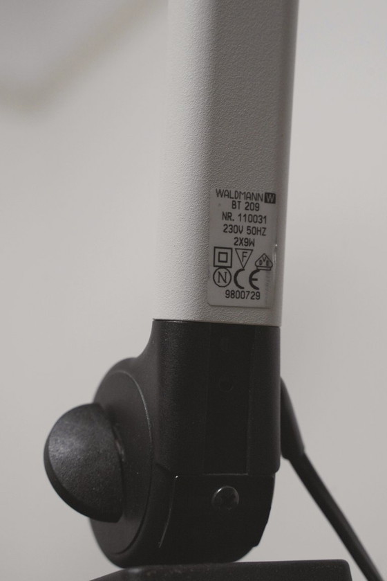 Image 1 of  Waldmann Adjustable Desk Lamp German Industrial Task Lamp Clamp Mount Articulated Office Light 