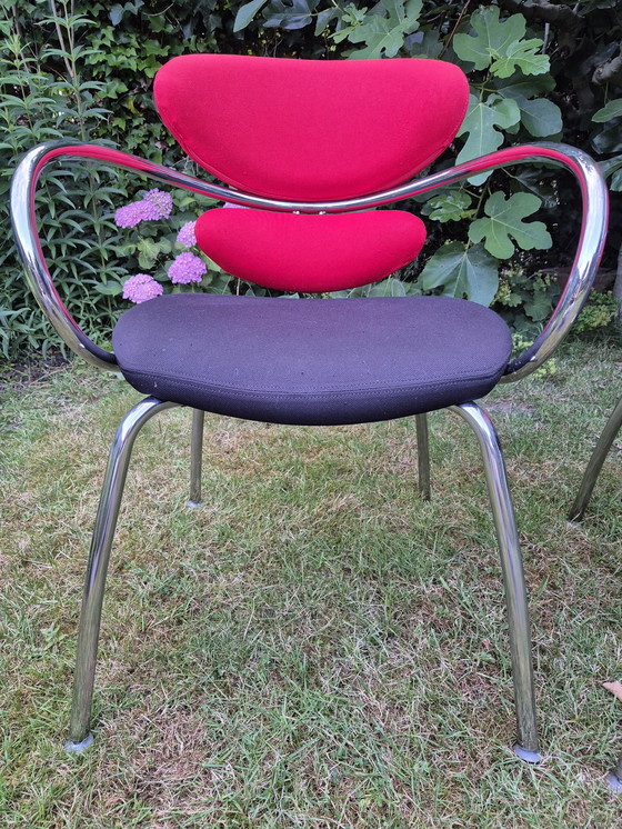 Image 1 of 4x Effezeta-Stühle in Rot und Schwarz