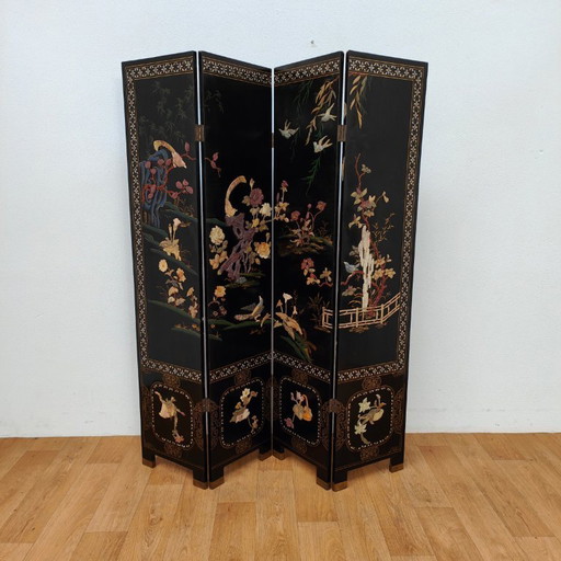 Paravent chinois ancien, style chinoiserie