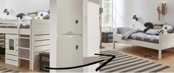 2x letto a soppalco basso Alta con casetta, base a doghe – Letti singoli, Legno (photo 2 of 6)