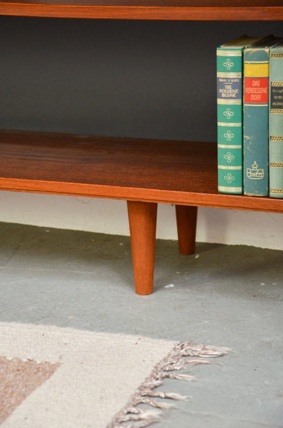 Image 1 of Vintage open sideboard, retro teak mid-century lowboard shelf, 1970s