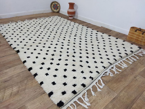 Image 1 of Authentic Handwoven Beni Ourain Berber Tapijt | 294 × 194 cm | Marokkaans Wol