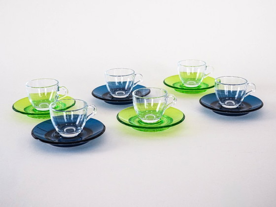 Image 1 of Set of glass cups, Italian design, 1970s, manufactured by Fratelli Guzzini