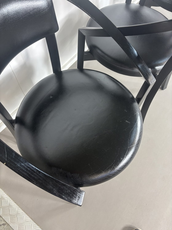 Sillas de comedor de cuero posmodernas modelo Nostro de Anderas Weber para Rosenthal Einrichtung, Alemania, (photo 8 of 9)