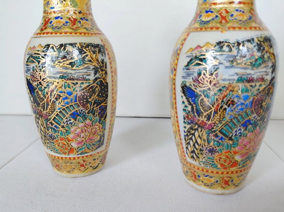 Set 3 Vasi Vintage Geisha Giapponesi Satsuma, Anni '60/'70 – Porcelain (photo 8 of 16)