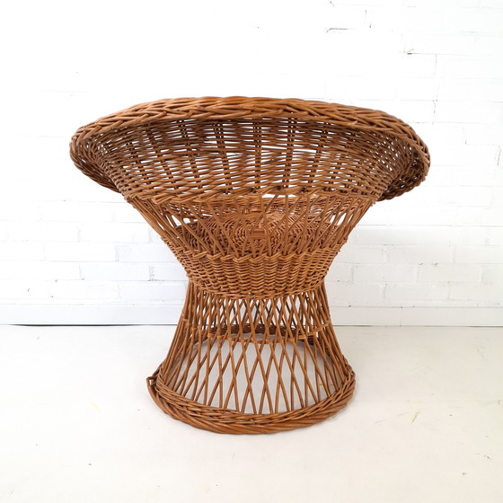 Image 1 of Sedia rotonda vintage in rattan degli anni '60/'70