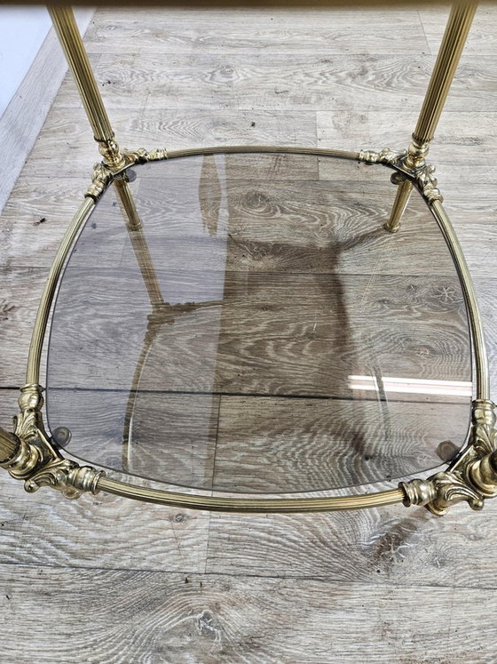 Messing Bijzettafel, Frankrijk, jaren 50 – Glass, Brass (photo 9 of 12)