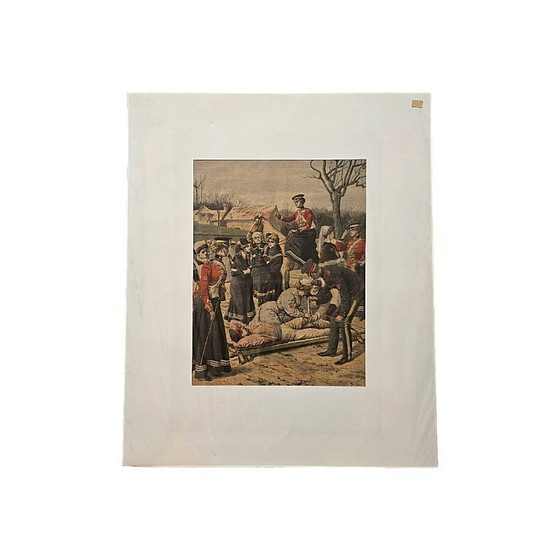 Image 1 of Litografía francesa antigua en color de Le Petit Journal, de 1909.