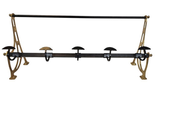 Image 1 of Hollywood Regency style coat rack - copper - brass - 3rd quarter 20th century