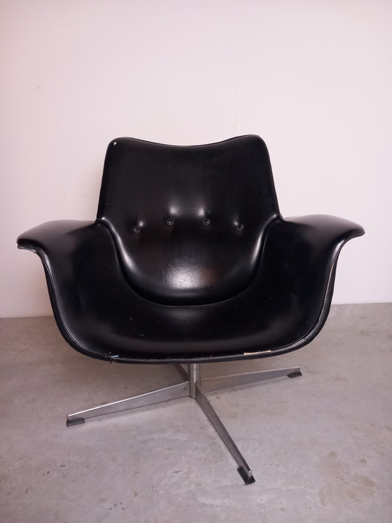 Image 1 of Fauteuil Tulipe Topform vintage des années 60 | nouveau tissu De Ploeg