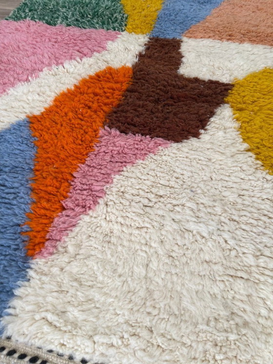 Image 1 of Mehrfarbige Berber-Tapis aus Leinen, 250 cm x 150 cm