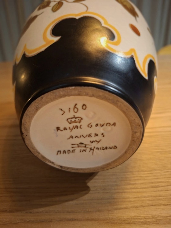 Image 1 of Vaso Royal Gouda in stile Art Déco Anvers 3160 – dipinto a mano, vintage, Olanda